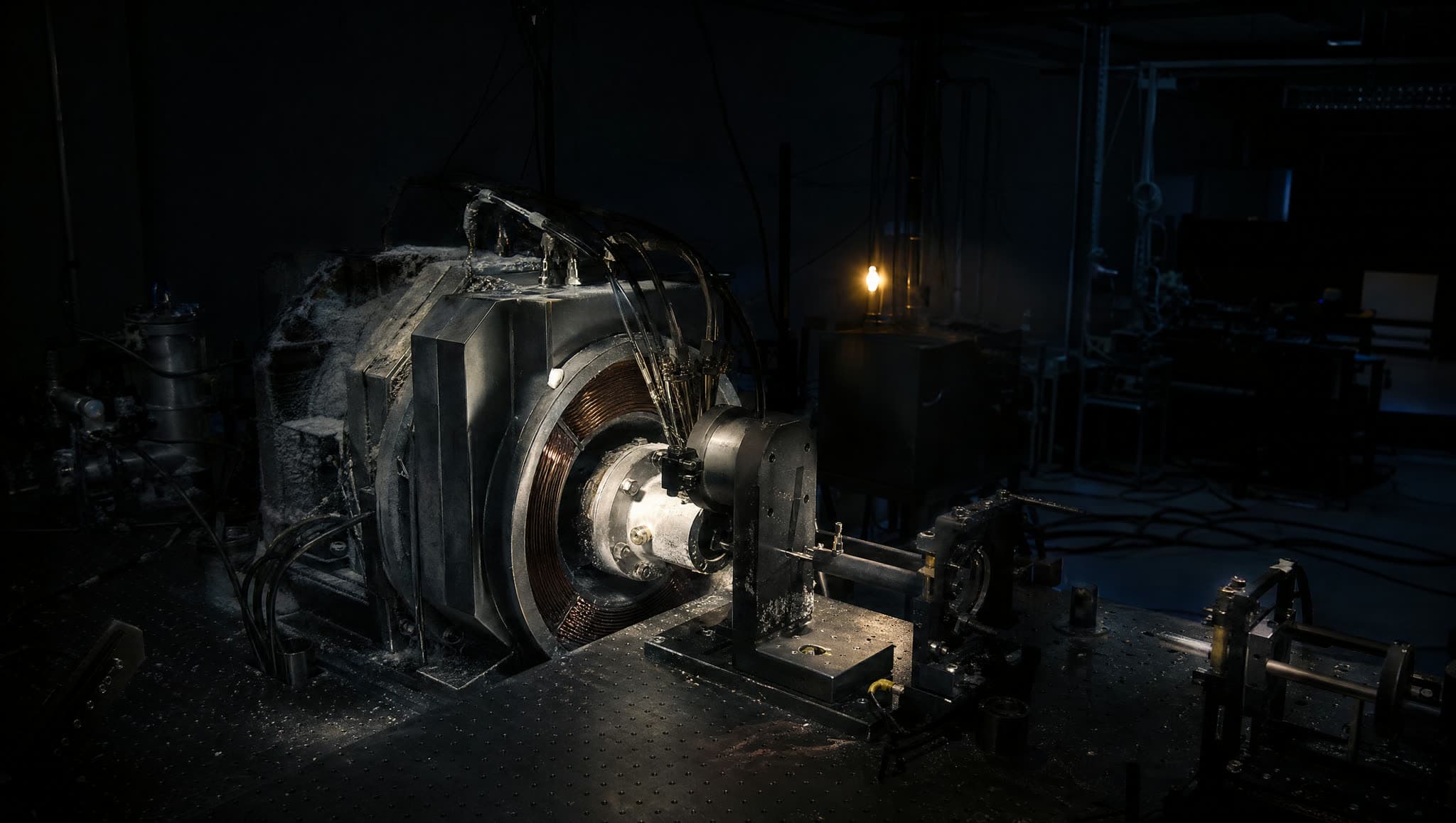Propulsión avanzada — hero cinematográfico (Teoría de Heim + efecto Mach + EmDrive refutado · 1 célula de monitoreo · 0 startups)